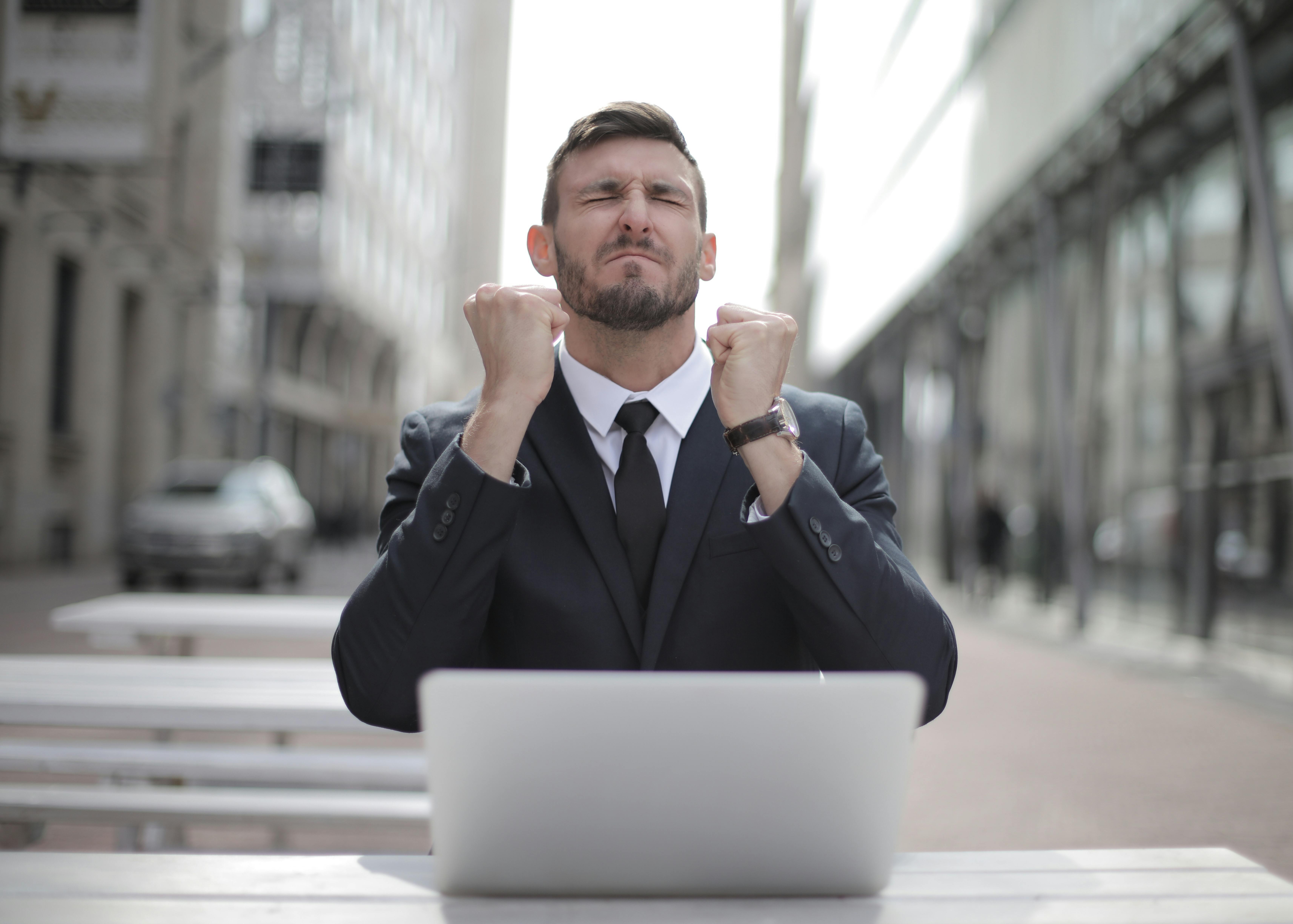 man with laptop